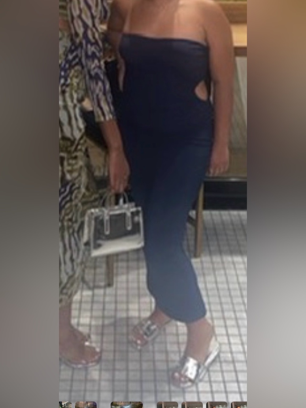 Navy Bodycon Midi Dress worn once
